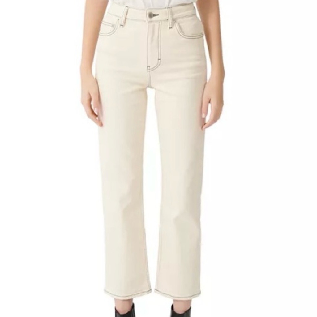 008- Maje Contrast Stitch Straight Leg Jeans